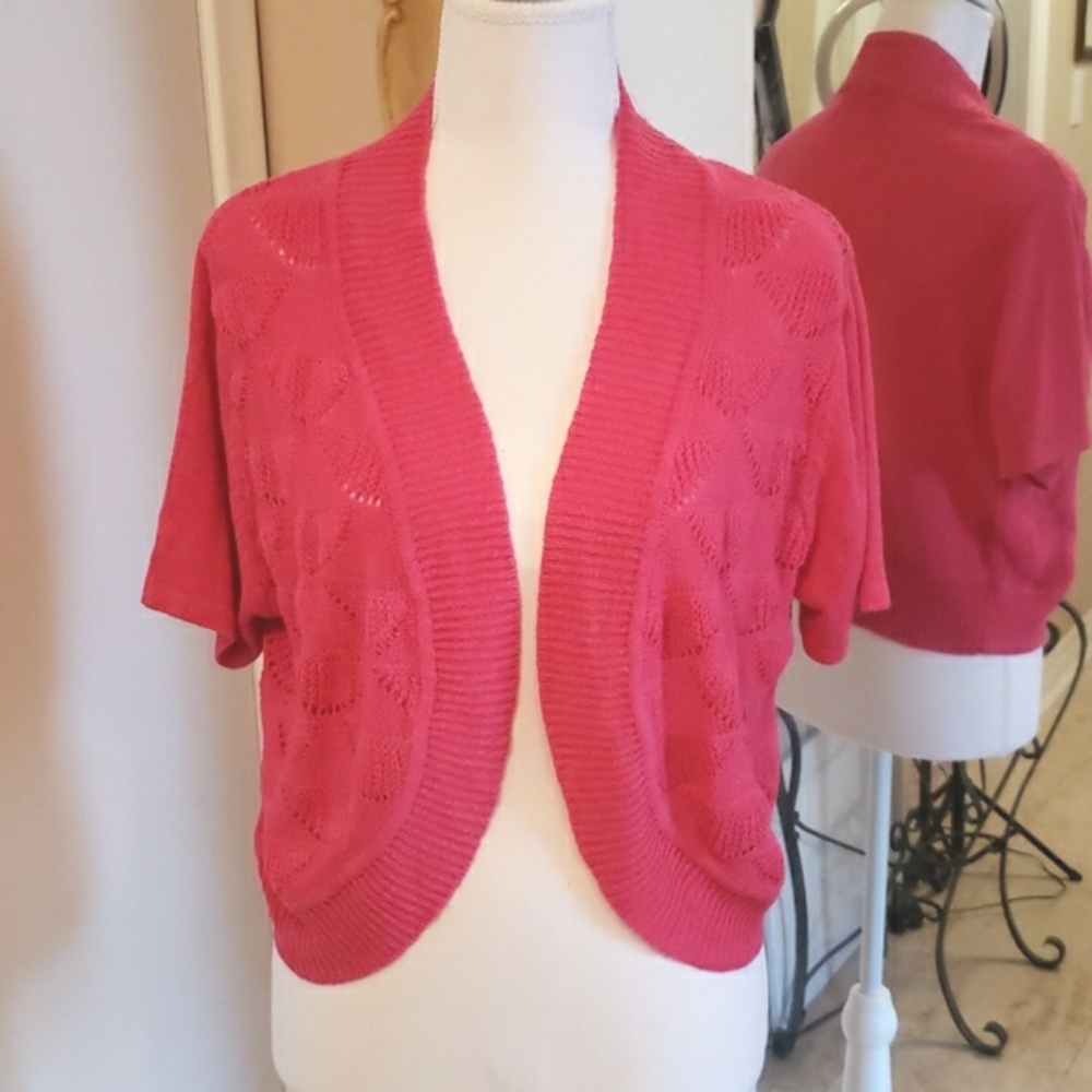 La Madona Barbie Pink Shrug Bolero L NWT - Picture 1 of 9